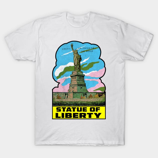 Statue Of Liberty New York National Monument Vintage Travel T-Shirt by TravelTime